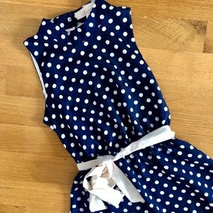 Navy Polka Dot Dress